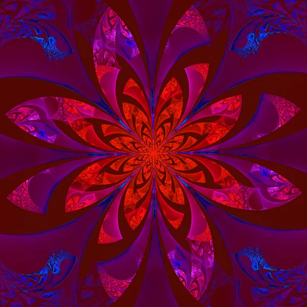 Fabulous symmetrical flower pattern. Computer generated graphics — Stock Photo, Image