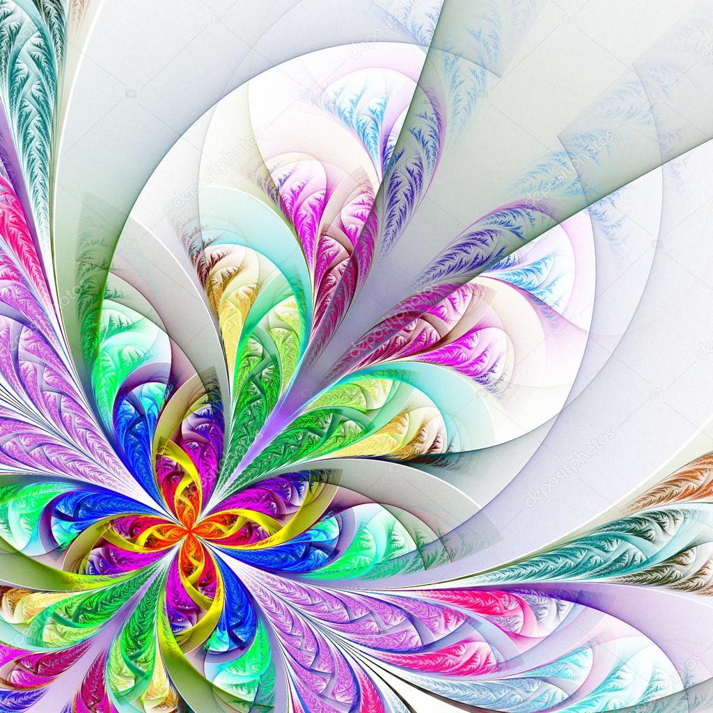Diagonal symmetric multicolor fractal tracery. Collection - fros