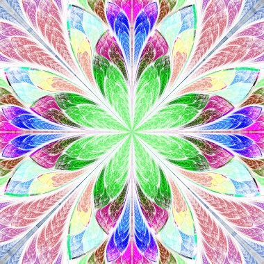 çok renkli güzel fractal vitray pencere stili. comp