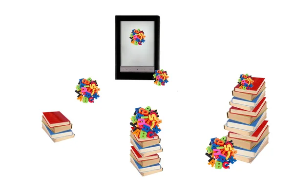 Livre électronique, e-learning, information in e-book, modern educa — Photo