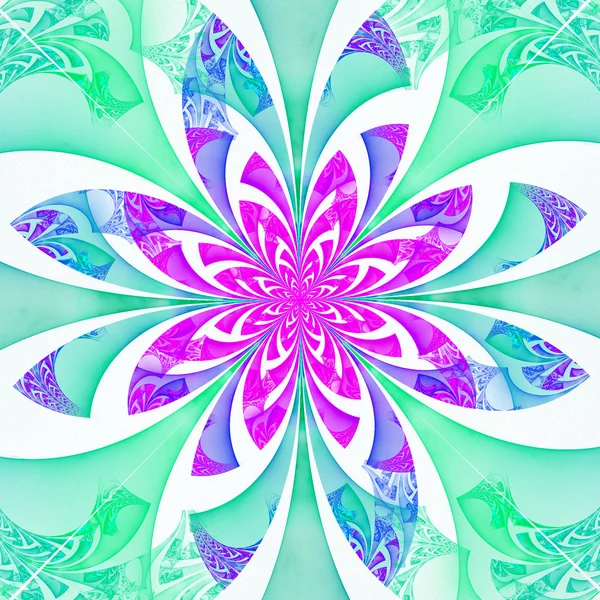 Báječný symetrické květinový vzor. počítačem generované grafiky — Stock fotografie
