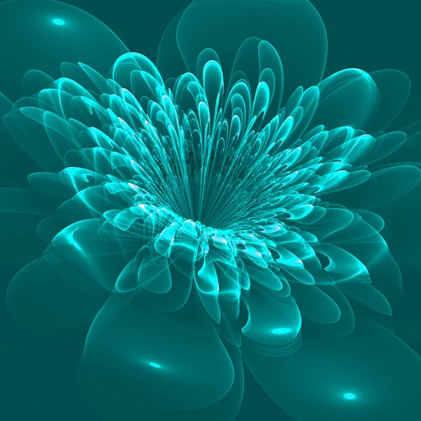 Beautiful blue flower on blue background. Computer generated — Stock Photo, Image