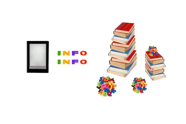 Elektronisk bok, e-lärande, information i e-bok, moderna educa — Stockfoto