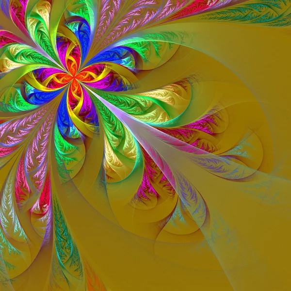 Diagonal symmetric multicolor fractal tracery. — Stock Photo, Image