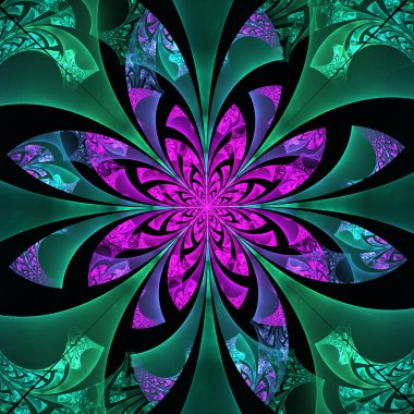 muhteşem simetrik çiçek deseni. oluşturulan bilgisayar grafikleri