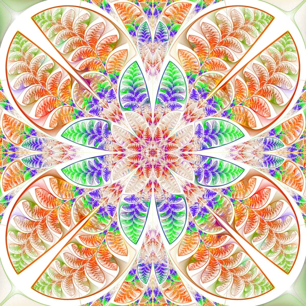 Çok renkli simetrik desen yaprak. — Stok fotoğraf