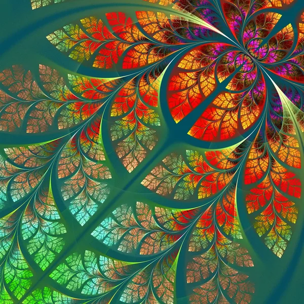 Patrón fractal fabuloso multicolor. Colección - follaje del árbol . —  Fotos de Stock