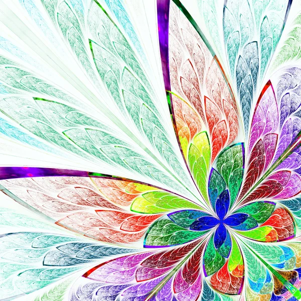 Multicolor beautiful fractal flower. Computer generated graphics. — Stock Photo, Image