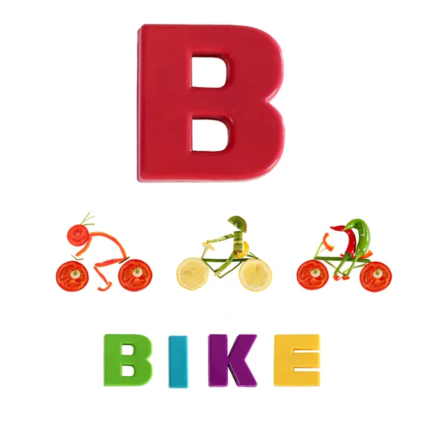 Illustrated alphabet.  Illustration of the letter B — Stock Photo, Image