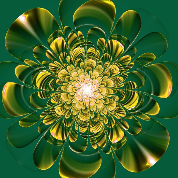 Schöne beige Blume auf grünem Hintergrund. Computer erzeugt — Stockfoto