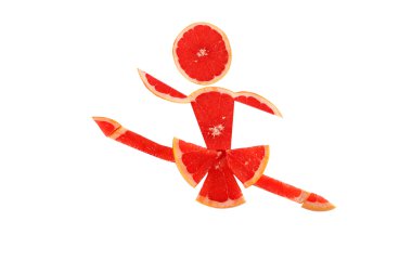 sağlıklı beslenme. Greyfurt dilim yapılan komik küçük danser
