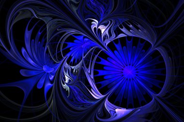 çiçek background. mavi bir palettir. fraktal tasarım. bilgisayar cins