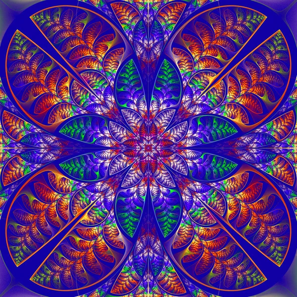 Multicolor symetryczny wzór liści. — Zdjęcie stockowe