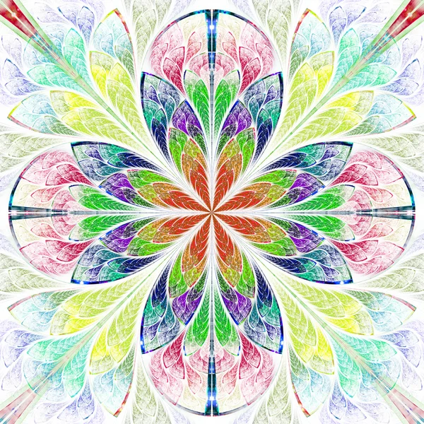 Multicolor hermoso fractal en estilo vidriera. Comp. — Foto de Stock