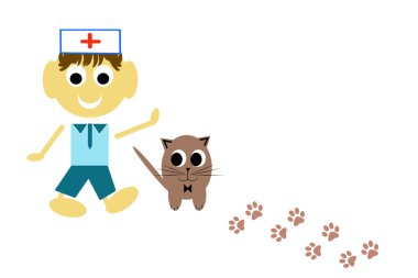 kedi için veteriner Doktor geldi