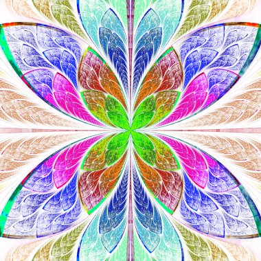 simetrik çok renkli fraktal çiçek vitray tarzı. co