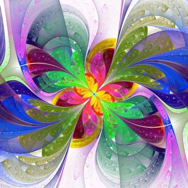 çok renkli güzel fractal çiçek beyaz zemin üzerinde. COMPUTE