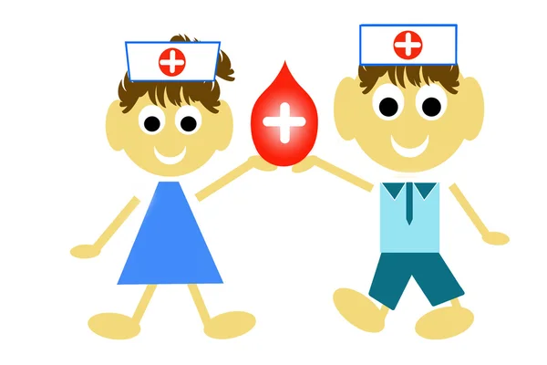 Концепция донорства крови, представленная Red Blood Drop и Whit — стоковое фото
