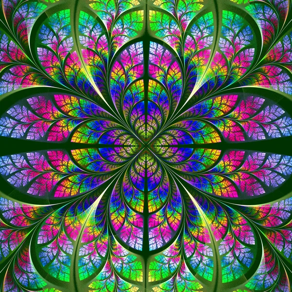 Multicolor fabulous fractal pattern. Collection - tree foliage. — Stock Photo, Image