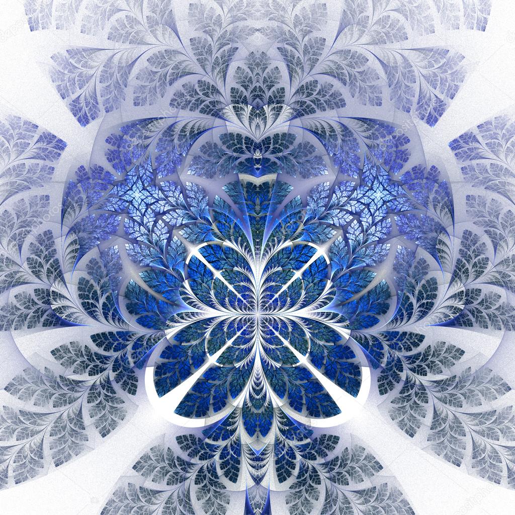 Fabulous fractal pattern in blue. Collectiont - tree foliage. Co