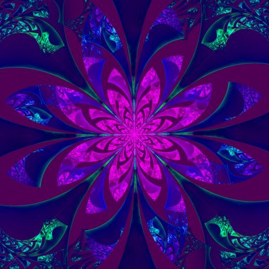 muhteşem simetrik çiçek deseni. oluşturulan bilgisayar grafikleri