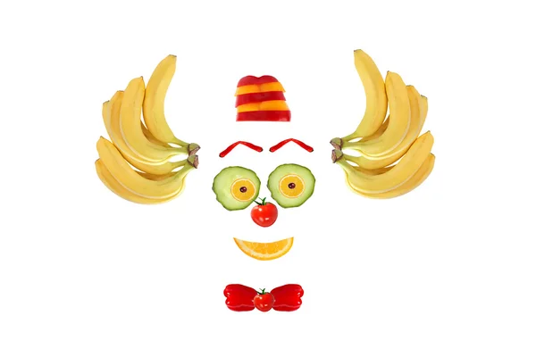 Clown face made ??of fruits and vegetables — Stock Photo, Image