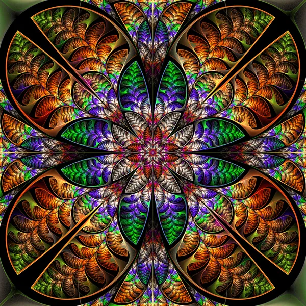 Motif symétrique multicolore des feuilles. Collection - arbre fo — Photo