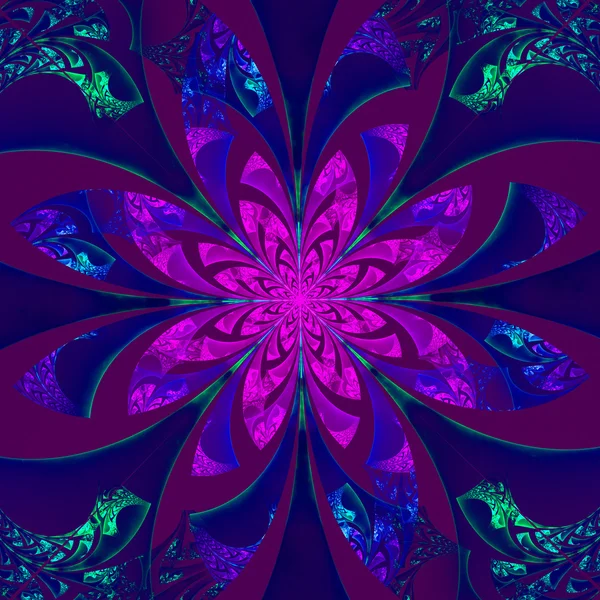 Fabulous symmetrical flower pattern. Computer generated graphics — Stock Photo, Image