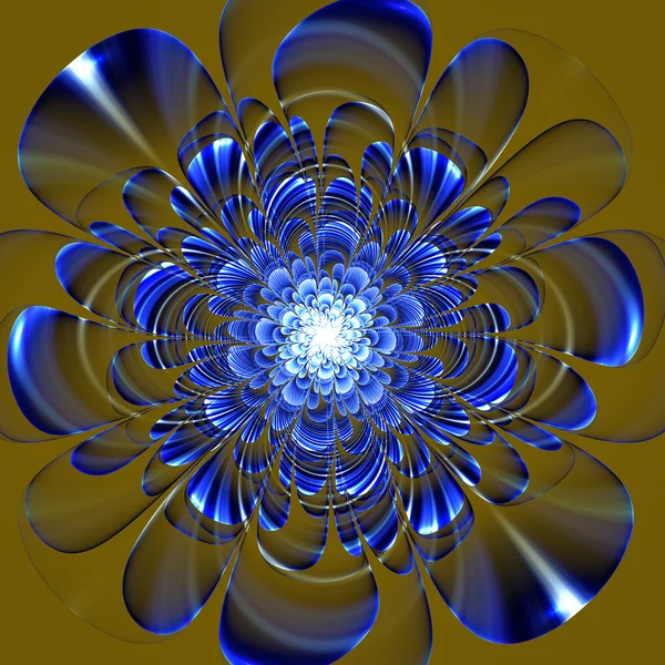 Piękny niebieski kwiat na beżowym tle. wygenerowane komputerowo — Zdjęcie stockowe