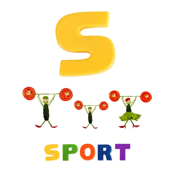 Illustrated alphabet.  Illustration of the letter S — Stock Photo, Image