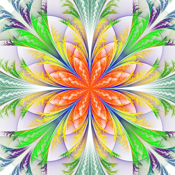 Hermosa flor fractal multicolor. Colección - patrón escarchado — Foto de Stock