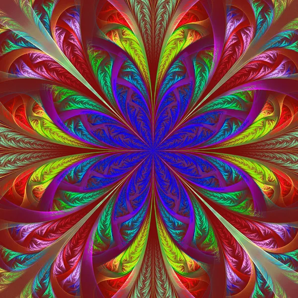 Beautiful multicolor fractal flower. Computer generated graphics — Stock Photo, Image