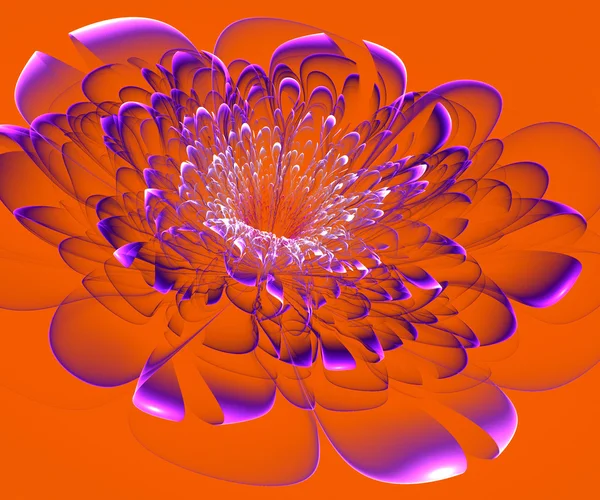 Gyönyörű lila virág bézs háttérrel. számítógéppel generált — Stock Fotó