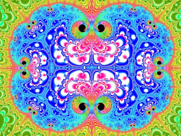 Padrão fractal simétrico como carpete.Paleta azul e rosa . — Fotografia de Stock
