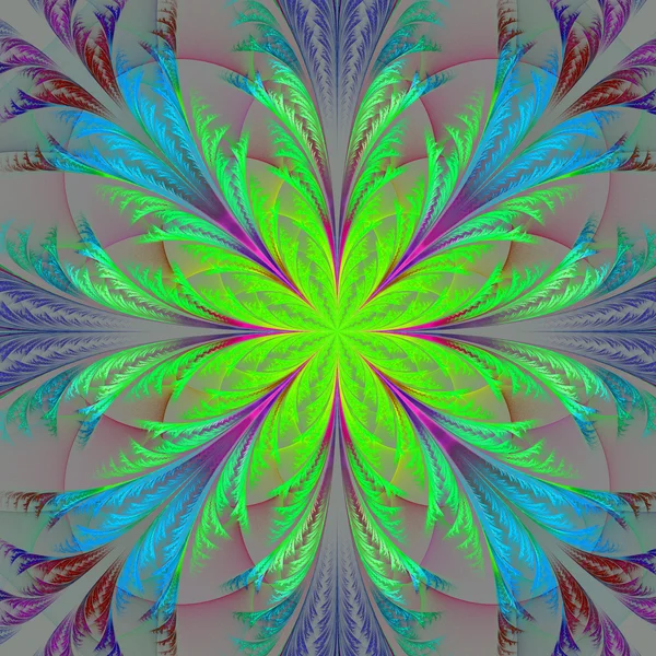 Hermosa flor fractal multicolor. Colección - patrón esmerilado. Gráficos generados . —  Fotos de Stock