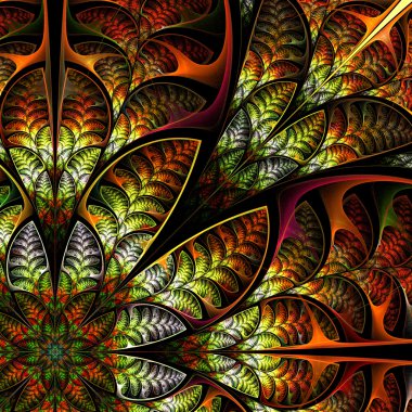 Kahverengi yaprakların diyagonal simetrik desen. Koleksiyon - 