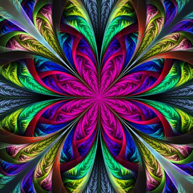 güzel fractal çok renkli çiçek. oluşturulan bilgisayar grafikleri