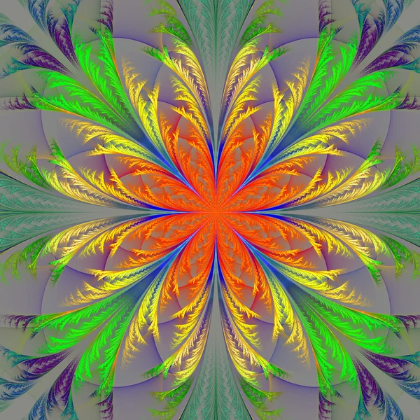 Schöne mehrfarbige fraktale Blume. Sammlung - frostiges Muster — Stockfoto