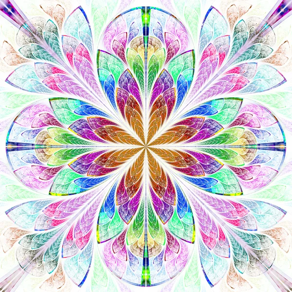 Patrón fractal multicolor en estilo vitral. Composición —  Fotos de Stock
