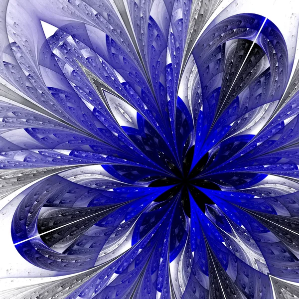 Beautiful fractal in blue. Computer generated graphics. — Stockfoto