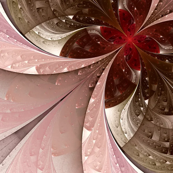 Beautiful fractal flower in beige, brown and pink. Computer gene — Stock Photo, Image