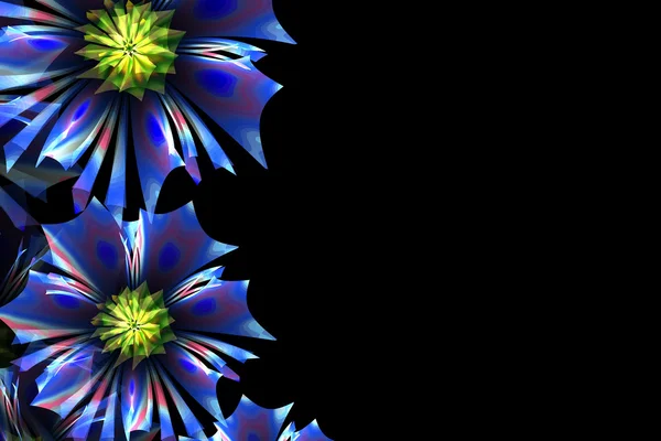 Fondo de flores. Paleta azul. Gráficos generados . — Foto de Stock