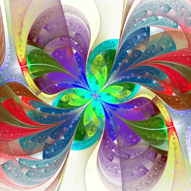 çok renkli güzel fractal çiçek beyaz zemin üzerinde. COMPUTE