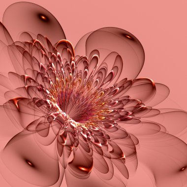 güzel bir pembe bir arka plan üzerinde kırmızı çiçek. oluşturulan bilgisayar grafiği