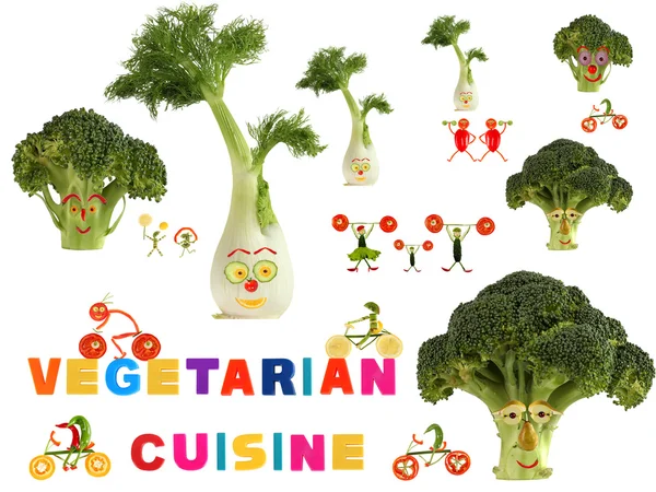 Favolosa cucina vegetariana country, fatta di frutta e verdura — Foto Stock