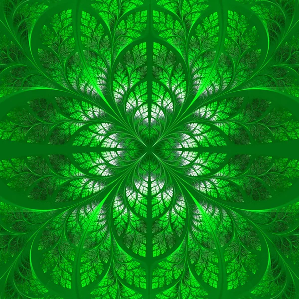 Symetryczny wzór liści w kolorze zielonym. kolekcja - drzewo fo — Zdjęcie stockowe