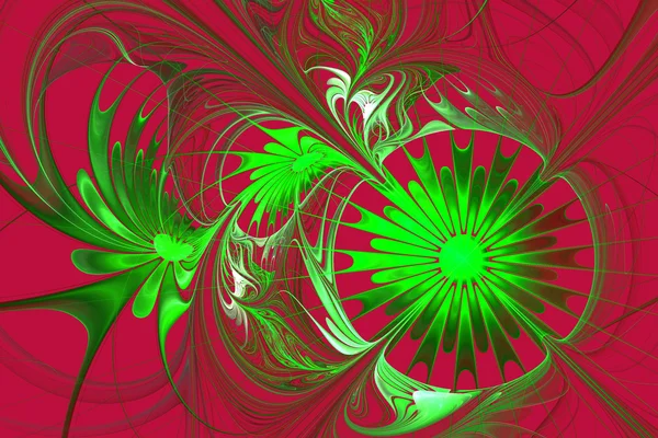 Flower background. Green and purple palette. Fractal design. Com — Stock Photo, Image