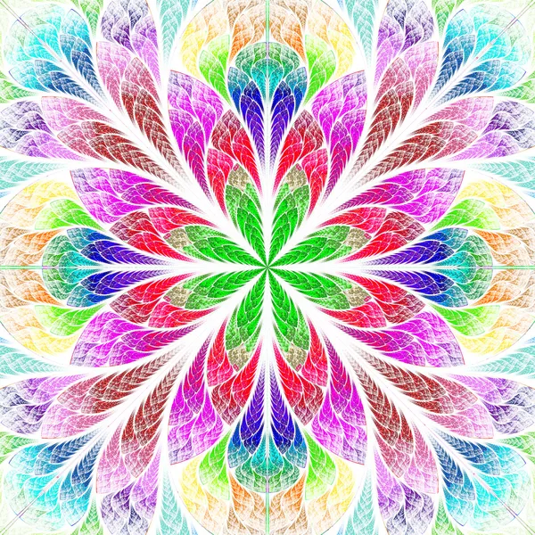 Multicolor fraktal piękny kwiat. grafika komputerowa generowane — Zdjęcie stockowe