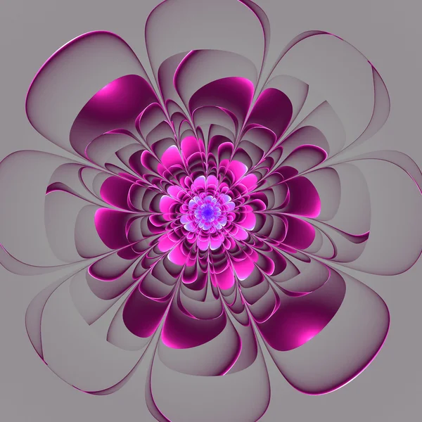 灰色の背景に美しい紫色の花。コンピューターで生成された g — ストック写真
