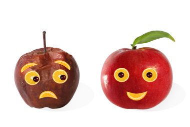 yaratıcı yiyecekler. pozitif ve negatif Portreler yaptı??Apple'dan